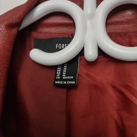 Forever 21 Medium Red Leather Jacket - Picture 3 of 6